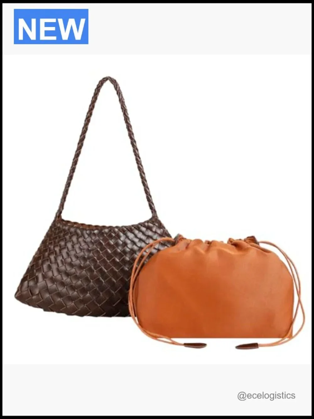 Woven Hobo Handbag Tote Shoulder Purse Vegan Leather